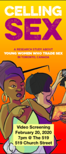 Celling sex: Research video screening of women who trade sex in Toronto, Canada @ 519 Church Street, Toronto, Canada M4Y 2C9